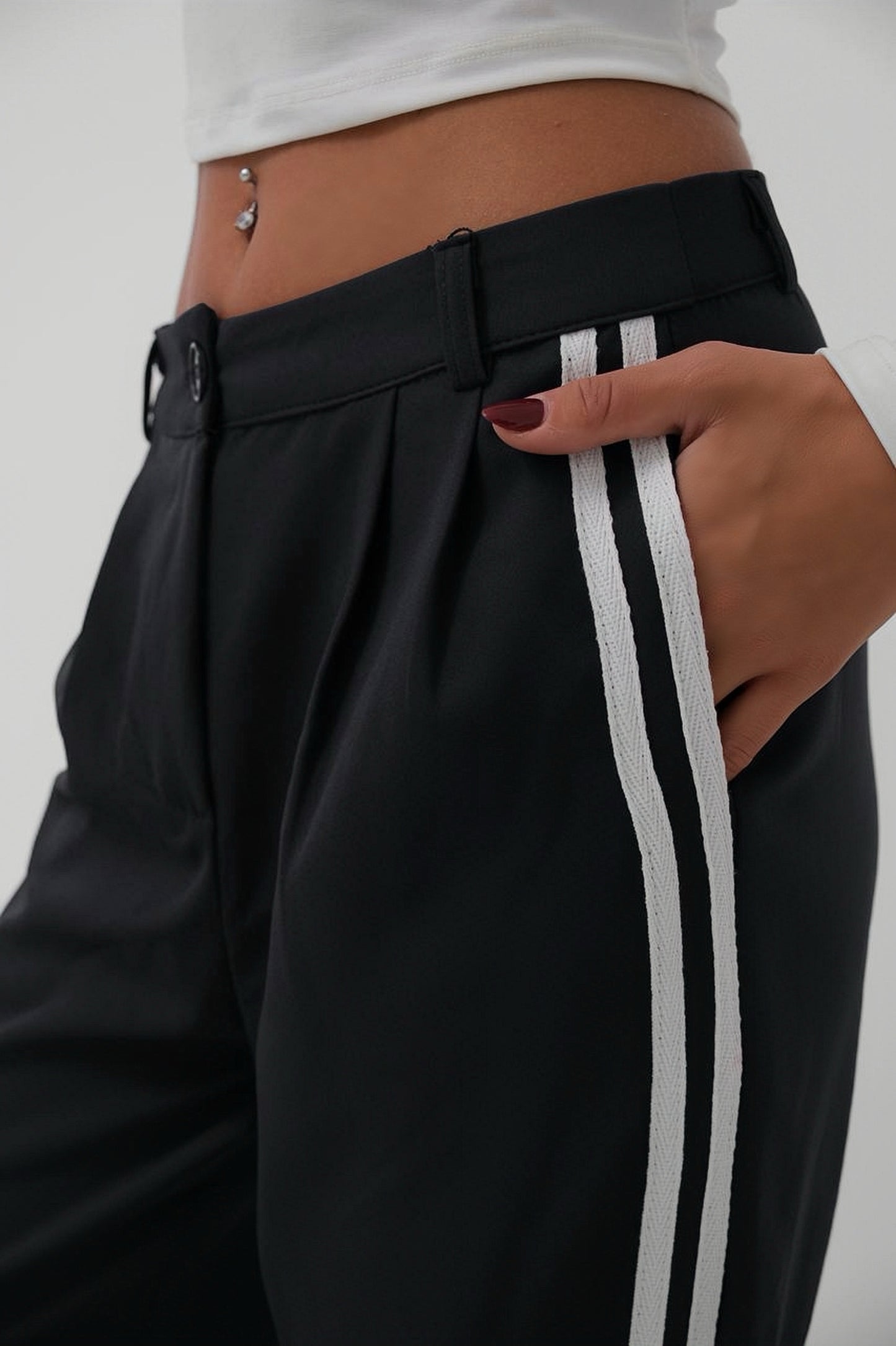 2 Stripe Black Pants