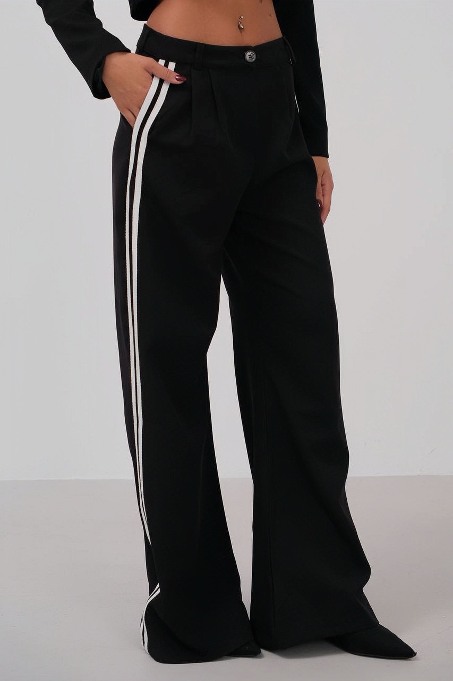 2 Stripe Black Pants