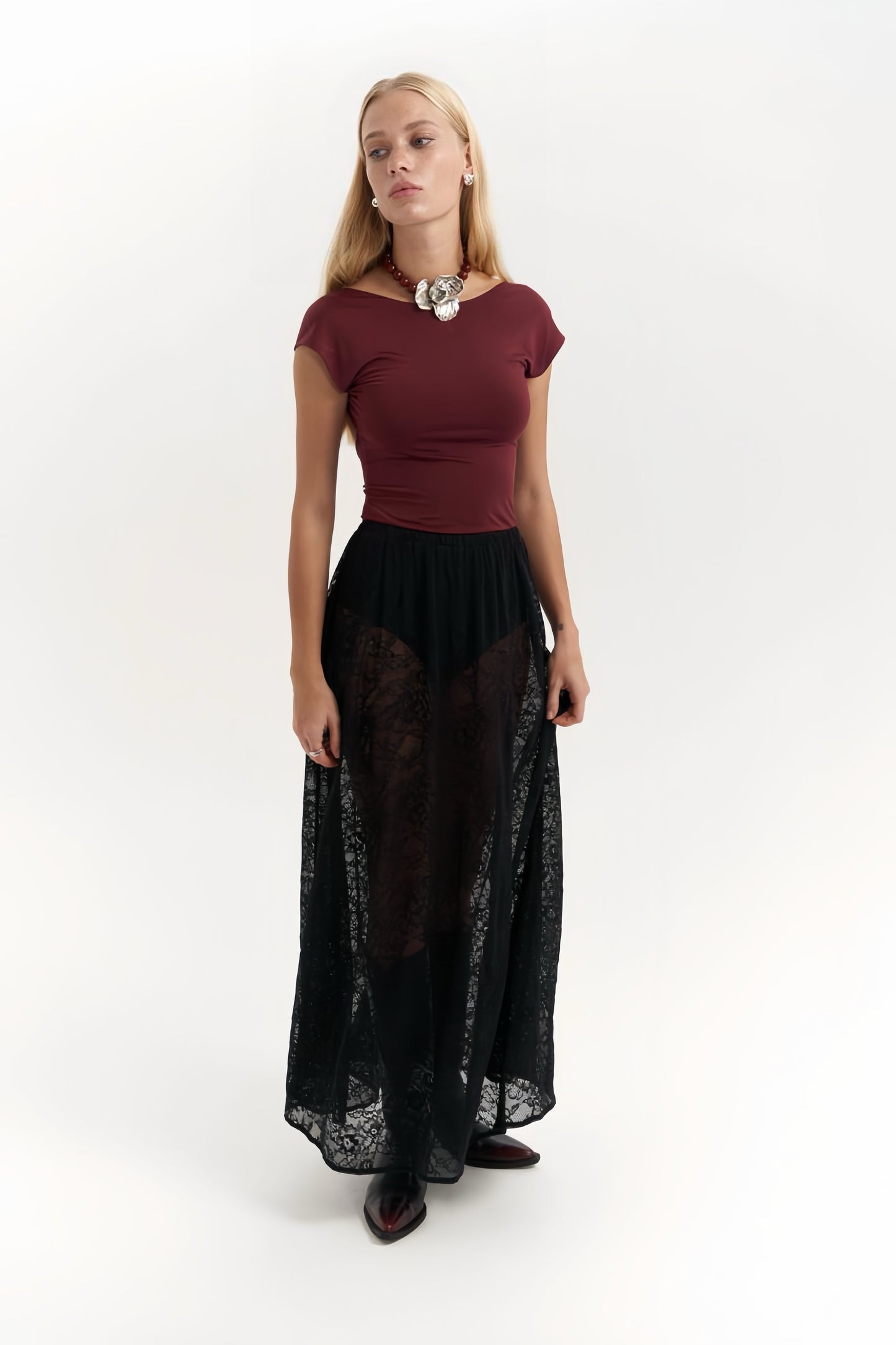 Sweet Black Rose Skirt