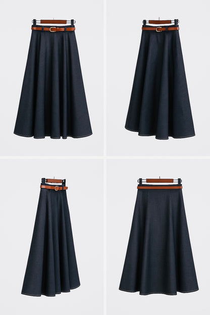 Blue Midi Skirt
