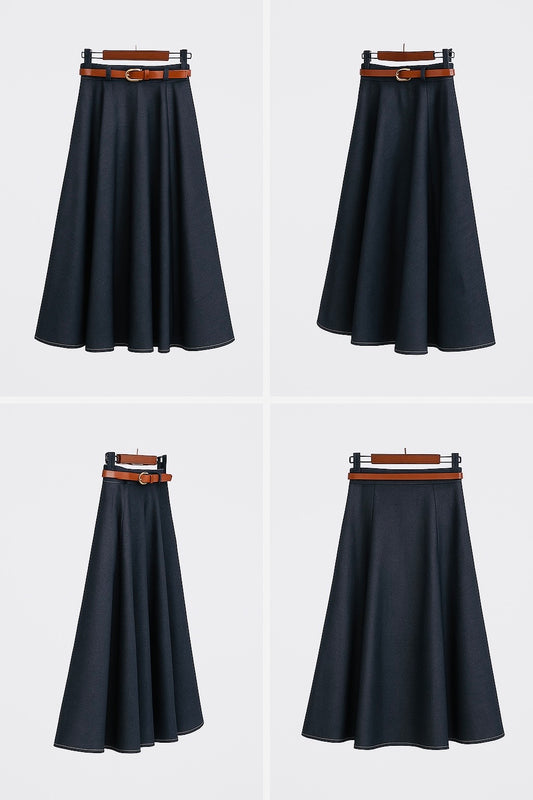 Blue Midi Skirt