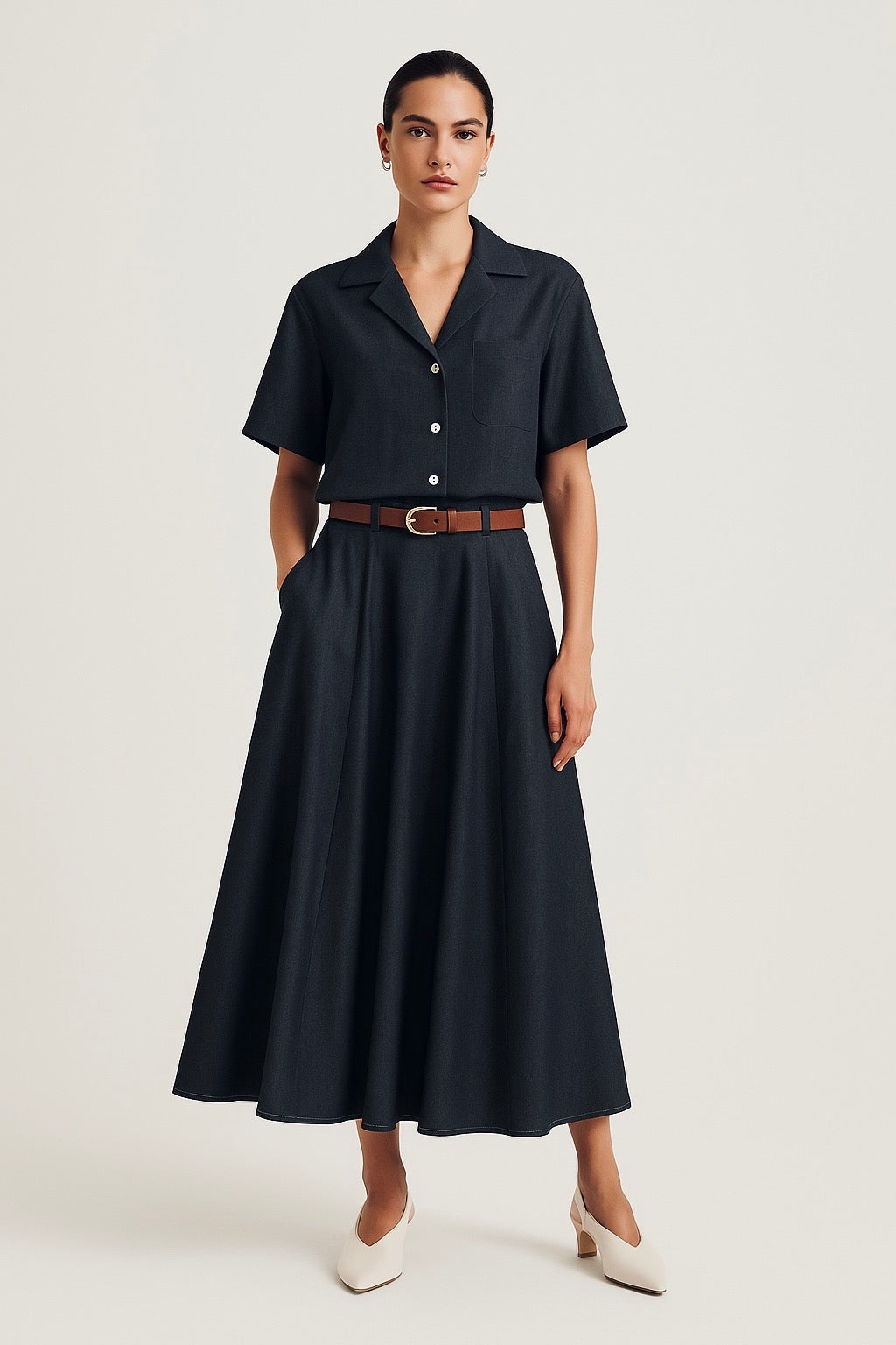 Blue Midi Skirt