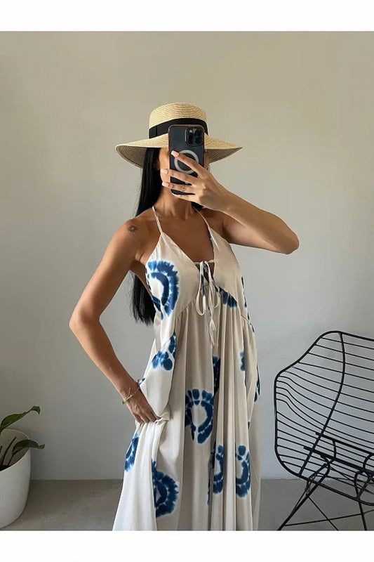 Smth White Smth Blue Dress