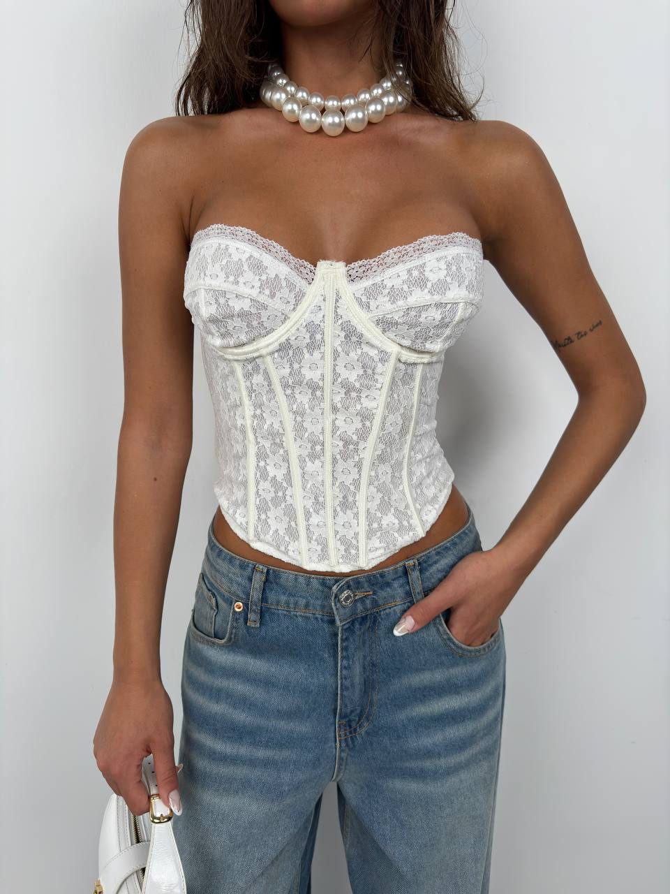 Lace Corset White