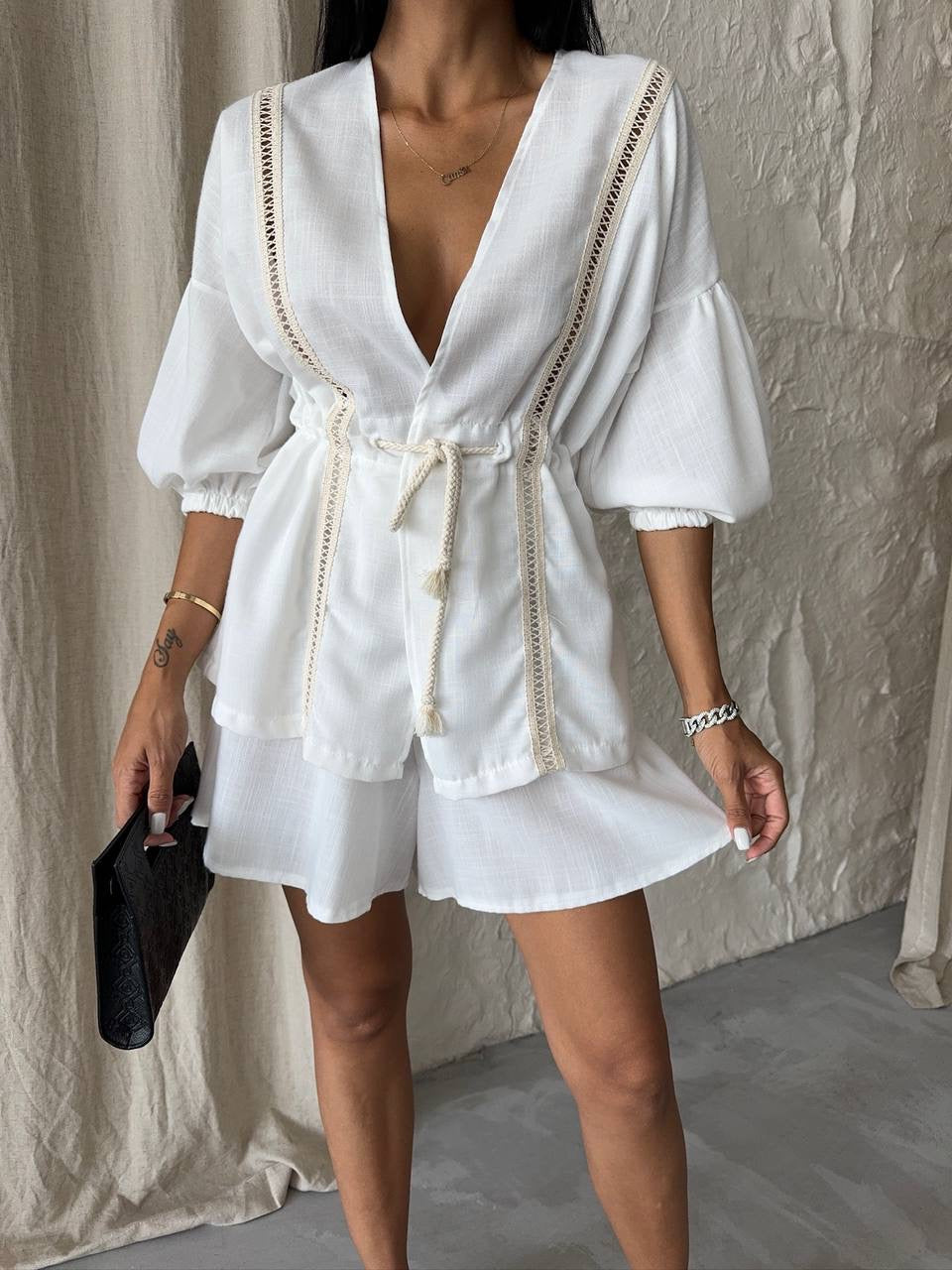 White Linen Set