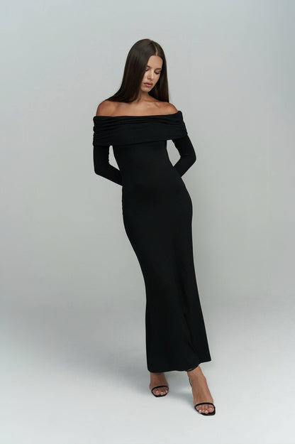 Carmen Black long Dress