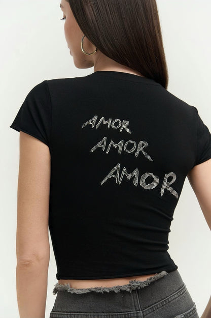 Amor Black Crop