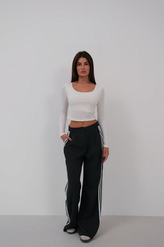 2 Stripe Black Pants