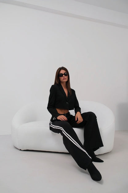 2 Stripe Black Pants